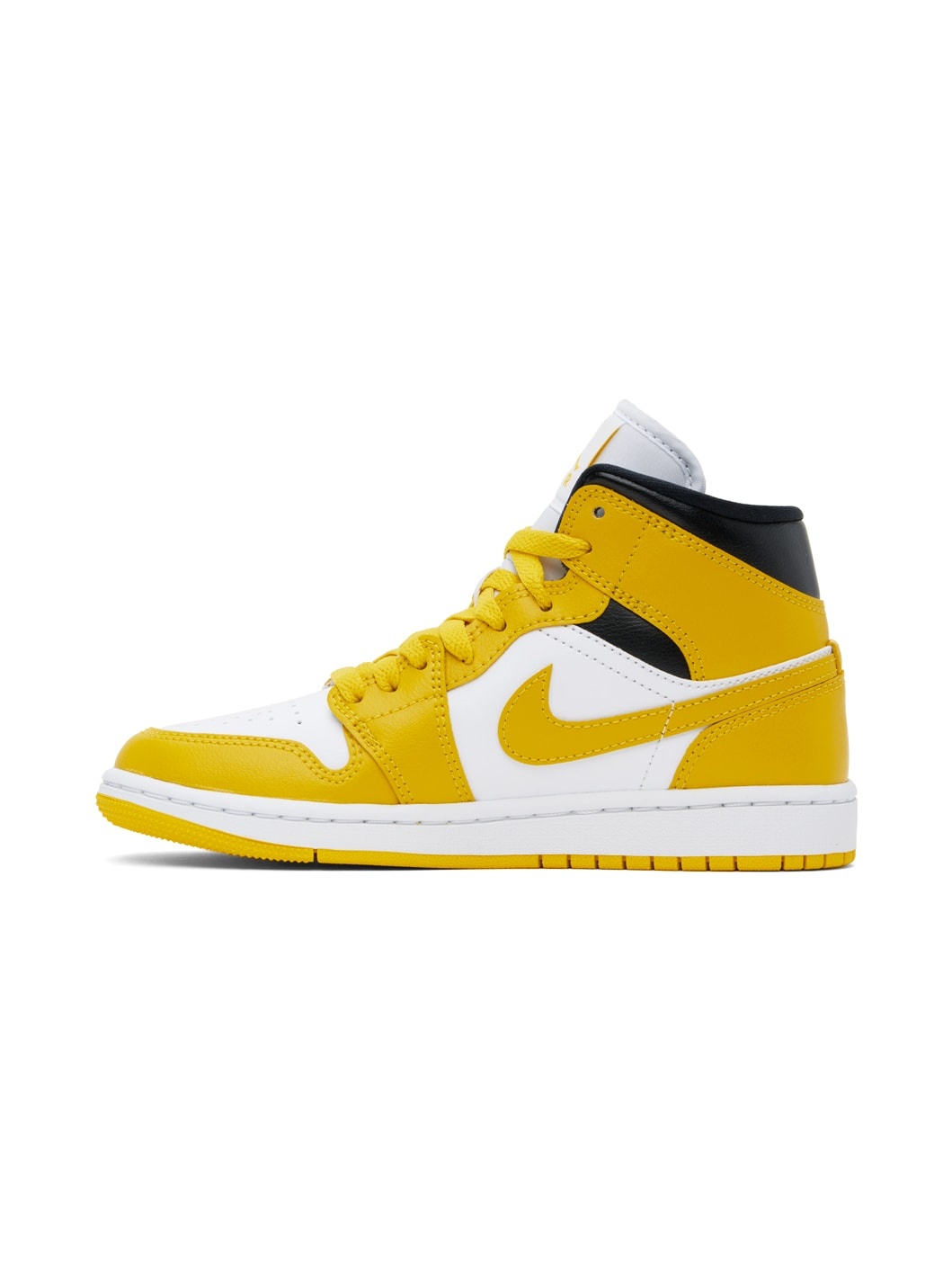 White & Yellow Air Jordan 1 Mid Sneakers - 3
