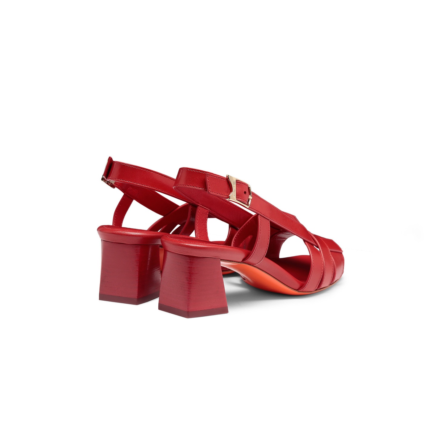 Women's red leather mid-heel Beyond sandal - 3