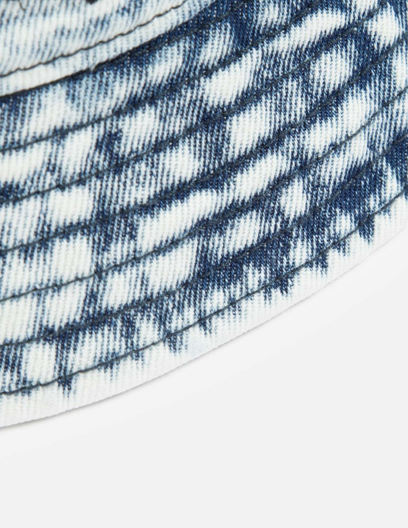 GRAFFITI LOGO EMBROIDERY DENIM BUCKET HAT 4