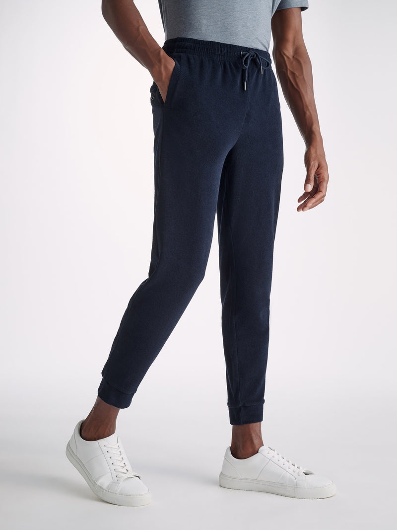 Men's Sweatpants Isaac Terry Cotton Navy - 2