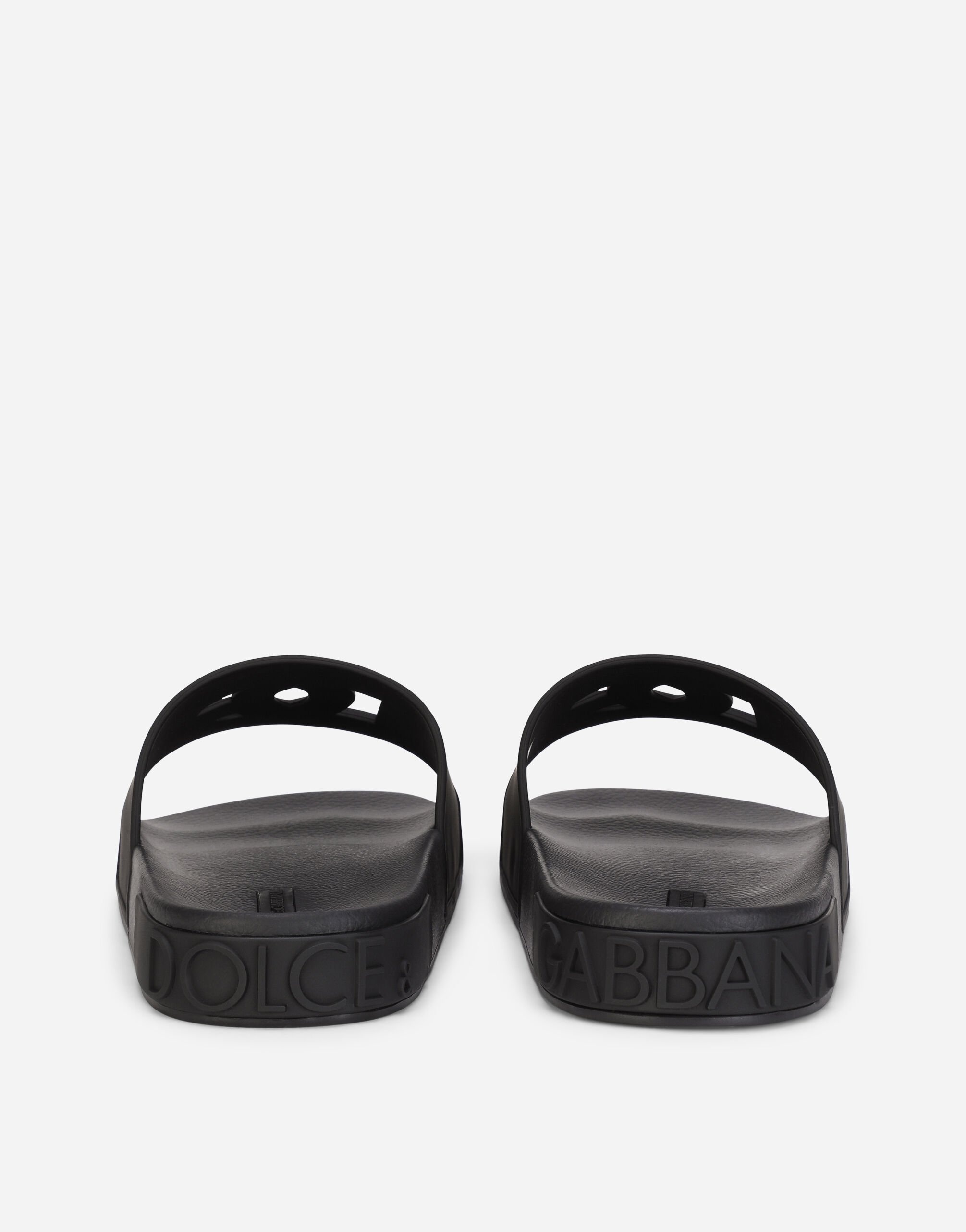 Rubber beachwear sliders with DG logo - 3