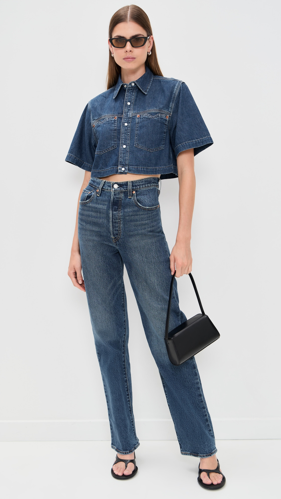 Oversized Crop Shirt - 4