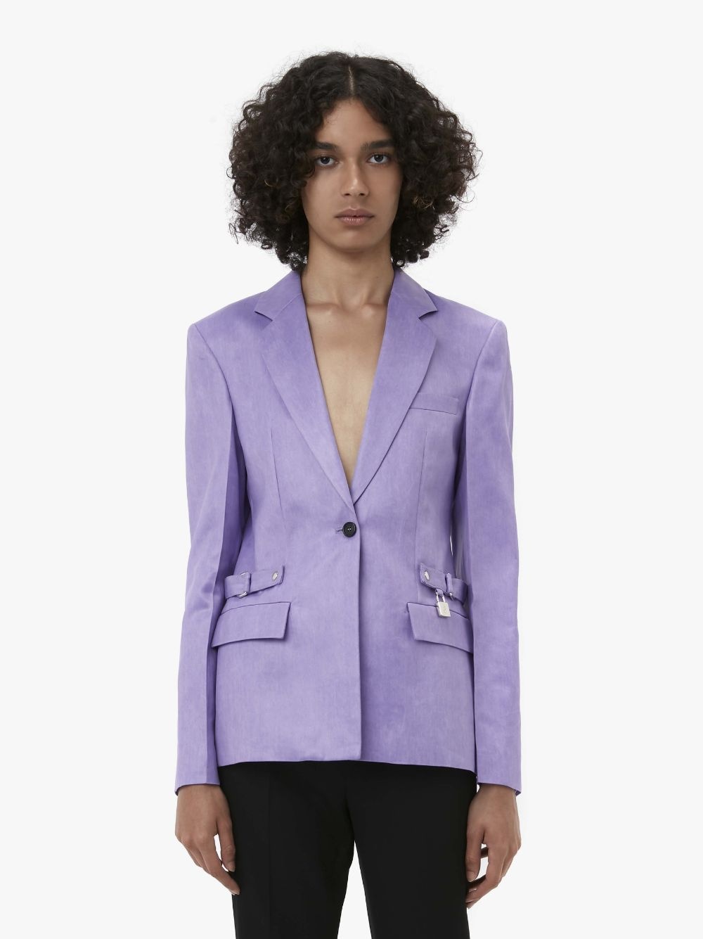 PADLOCK STRAP SINGLE-BREASTED BLAZER - 2
