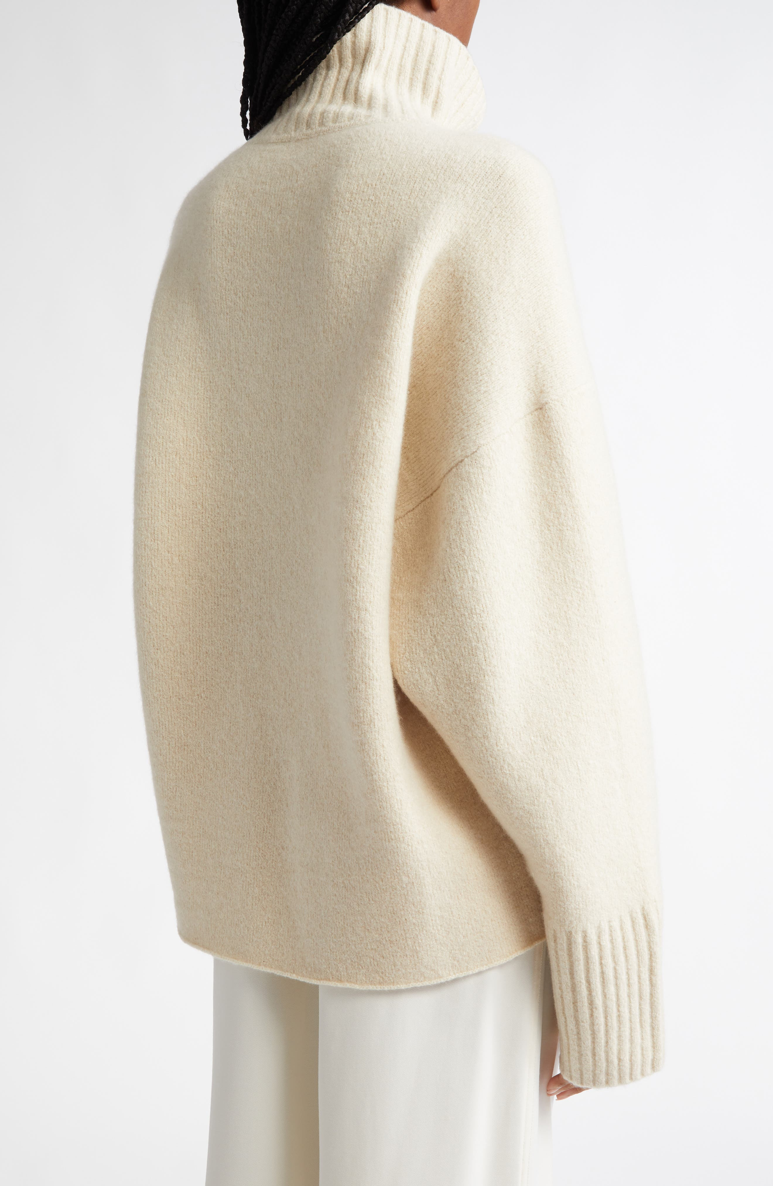 Proenza Schouler Sandra Cashmere & Wool Blend Turtleneck Sweater in Ecru at Nordstrom - 3