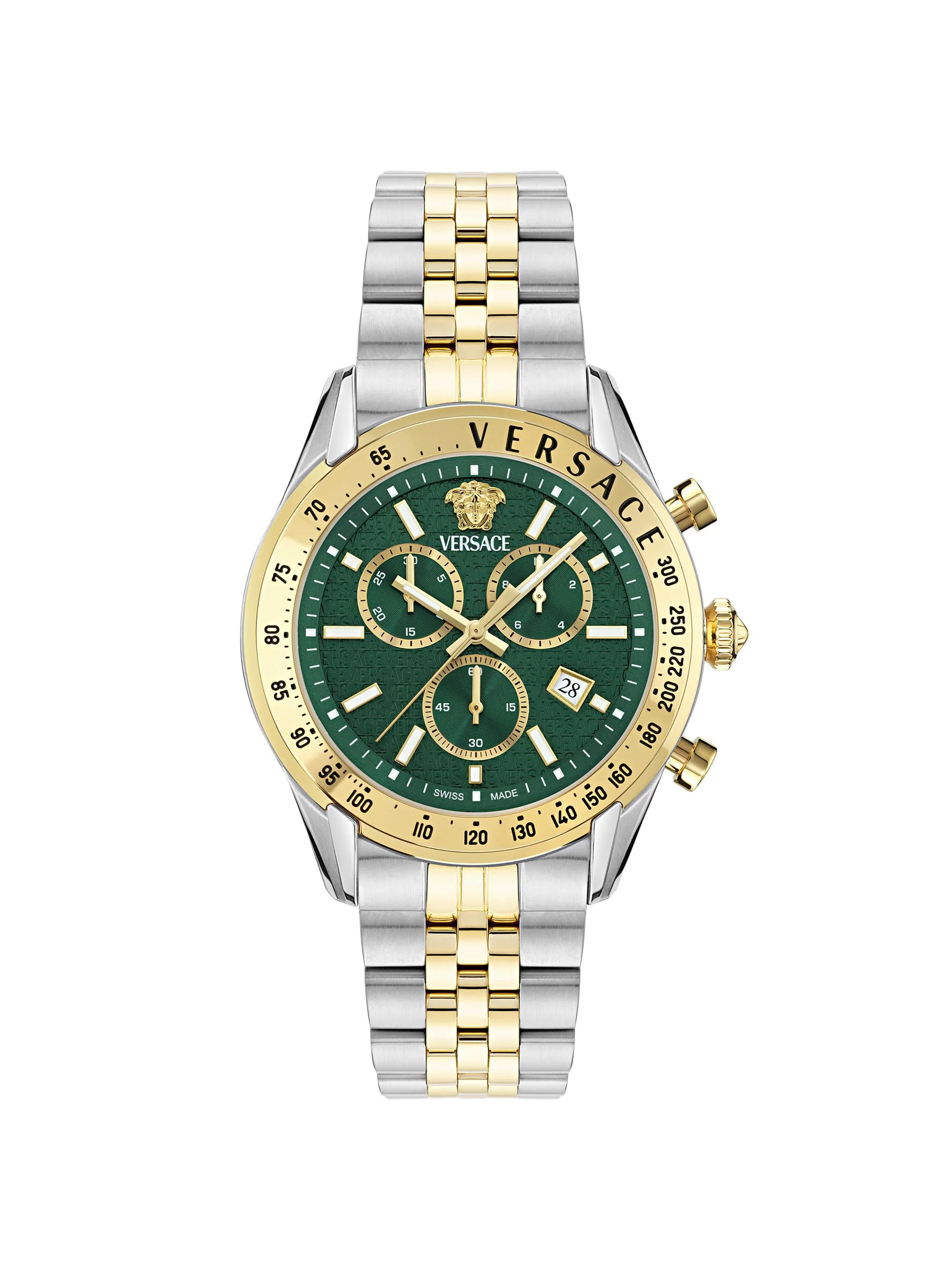 Unisex Chrono Master Stainless Steel Bracelet Watch/44MM - Two Tone Green - 1