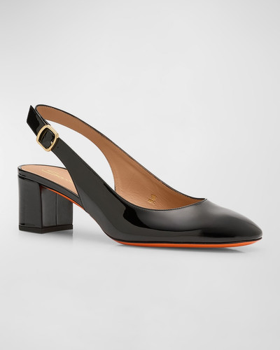 Santoni Patent Leather Slingback Pumps outlook