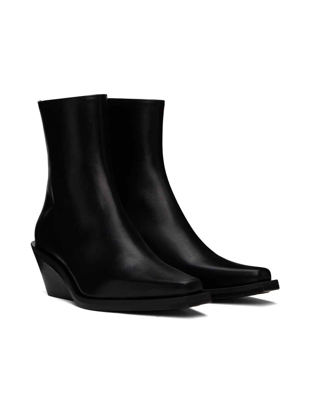 Black Rumi Cowboy Ankle Boots - 4