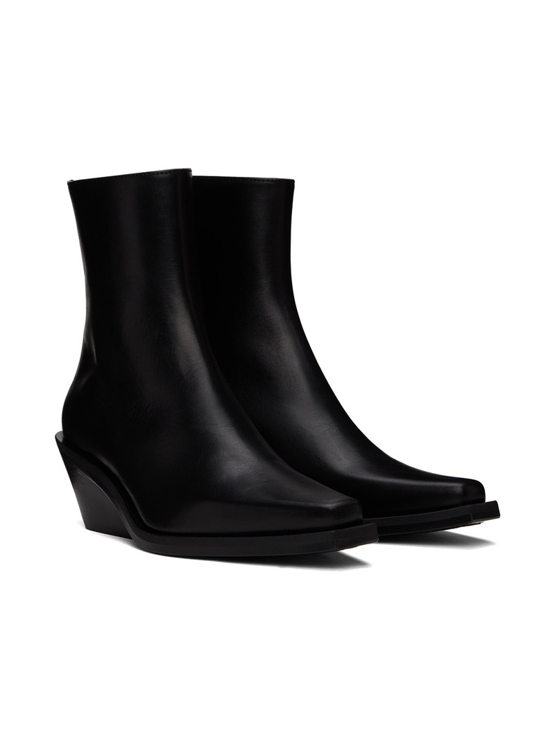 Black Rumi Cowboy Ankle Boots 4