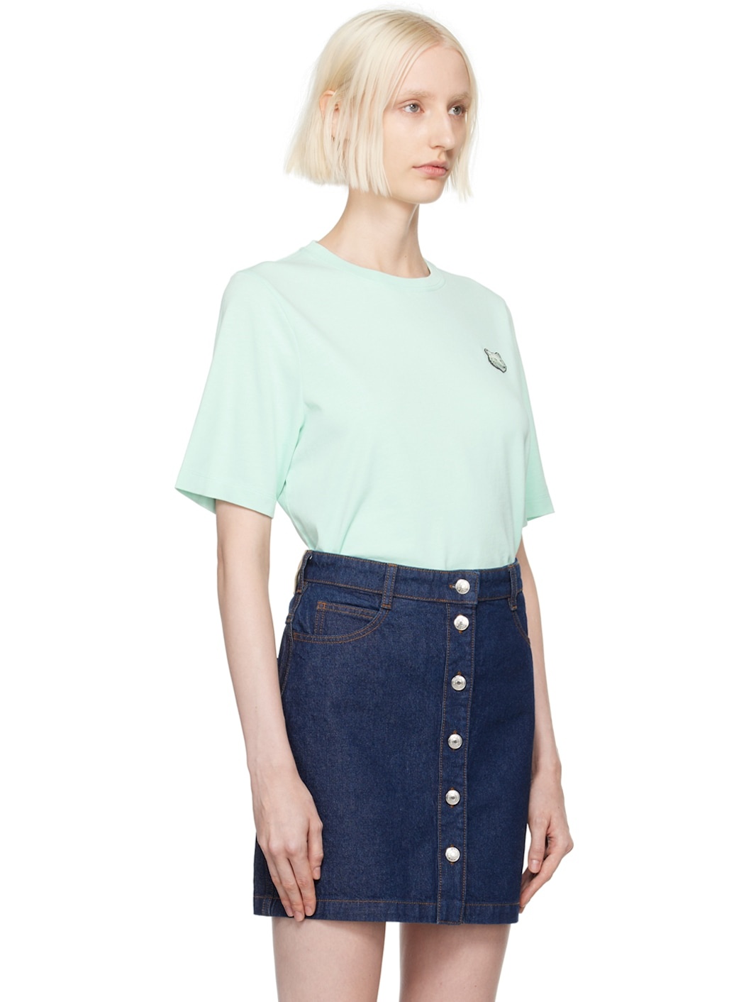 Green Bold Fox Head Patch Comfort T-shirt - 2