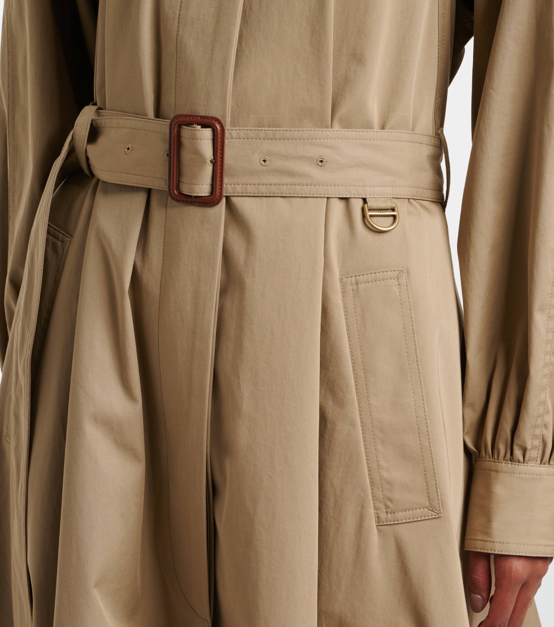 Cotton gabardine trench coat - 5