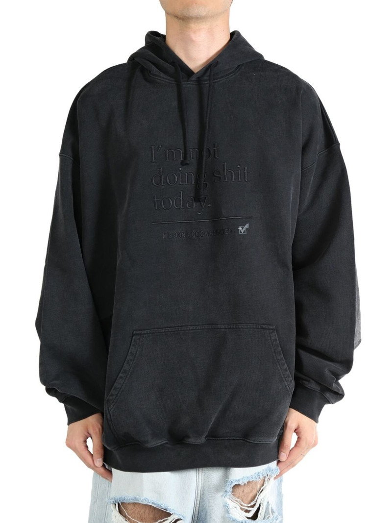 embroidered-logo hoodie 1