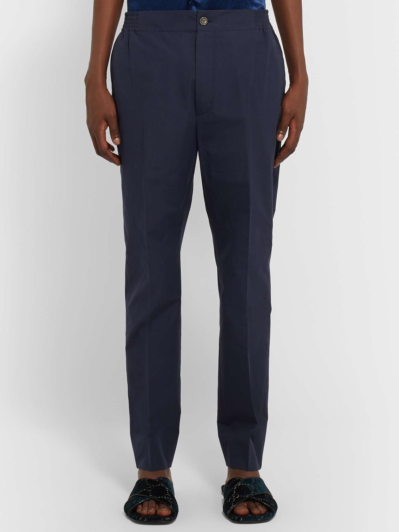 Tapered Cotton-Poplin Trousers - 4