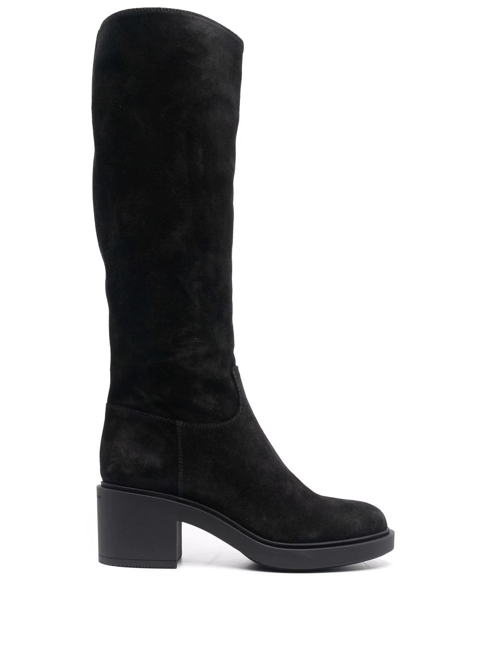 knee-length suede boots - 1