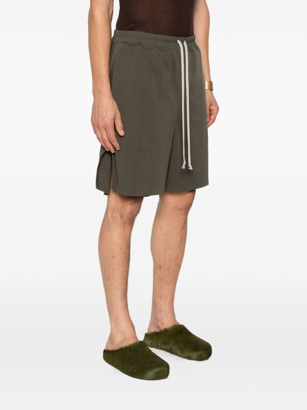 drawstring side-split shorts - 3