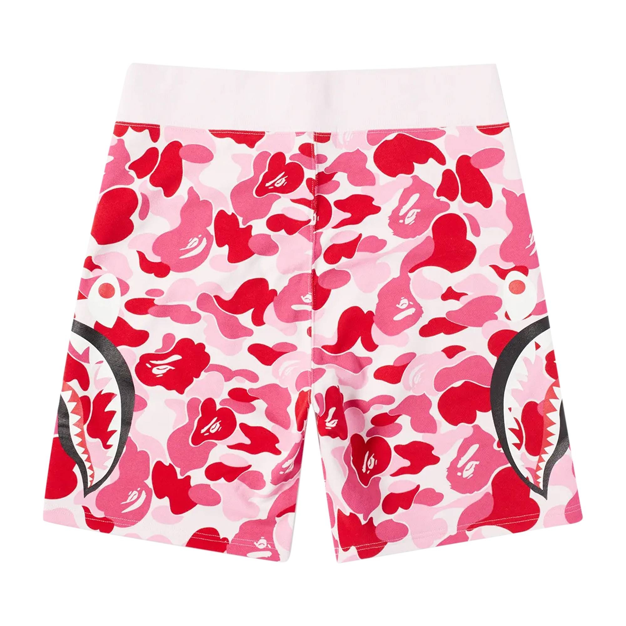 BAPE Big ABC Camo Slide Shark Sweat Shorts 'Pink' - 2