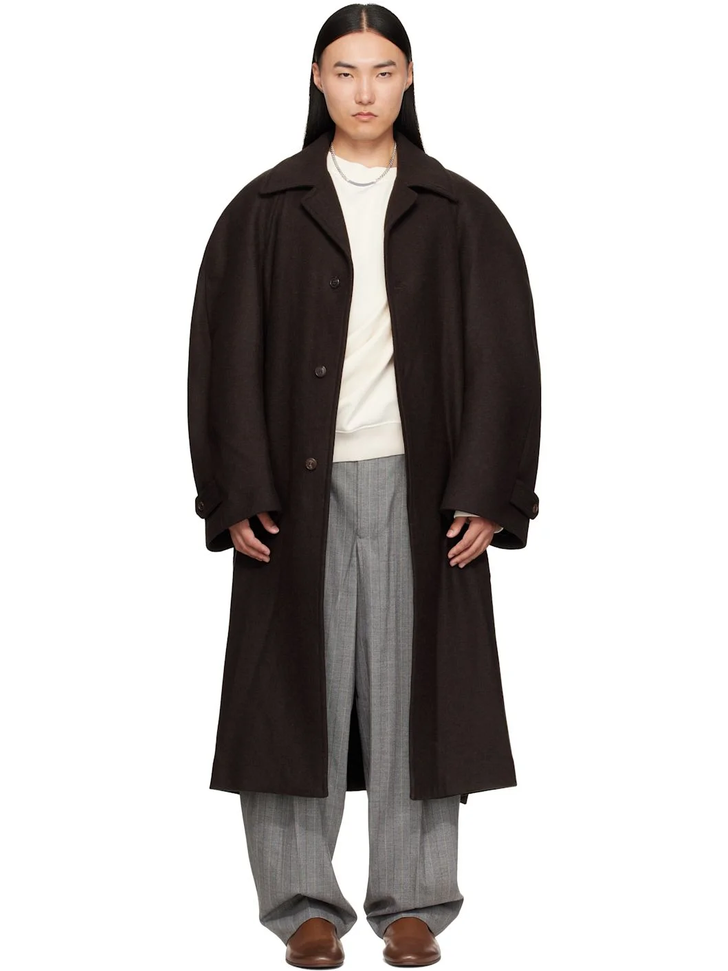 Brown Twill Coat - 1