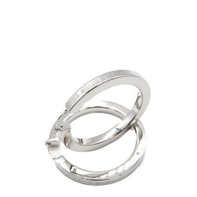 MM6 Maison Margiela Silver-Tone Oversized Logo Hoop Earrings in Silver outlook