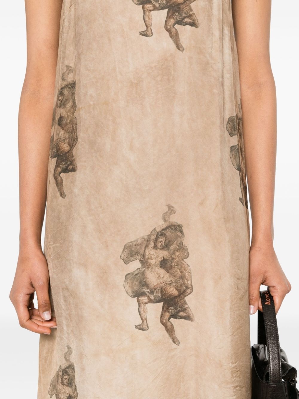 renaissance-print midi dress - 5