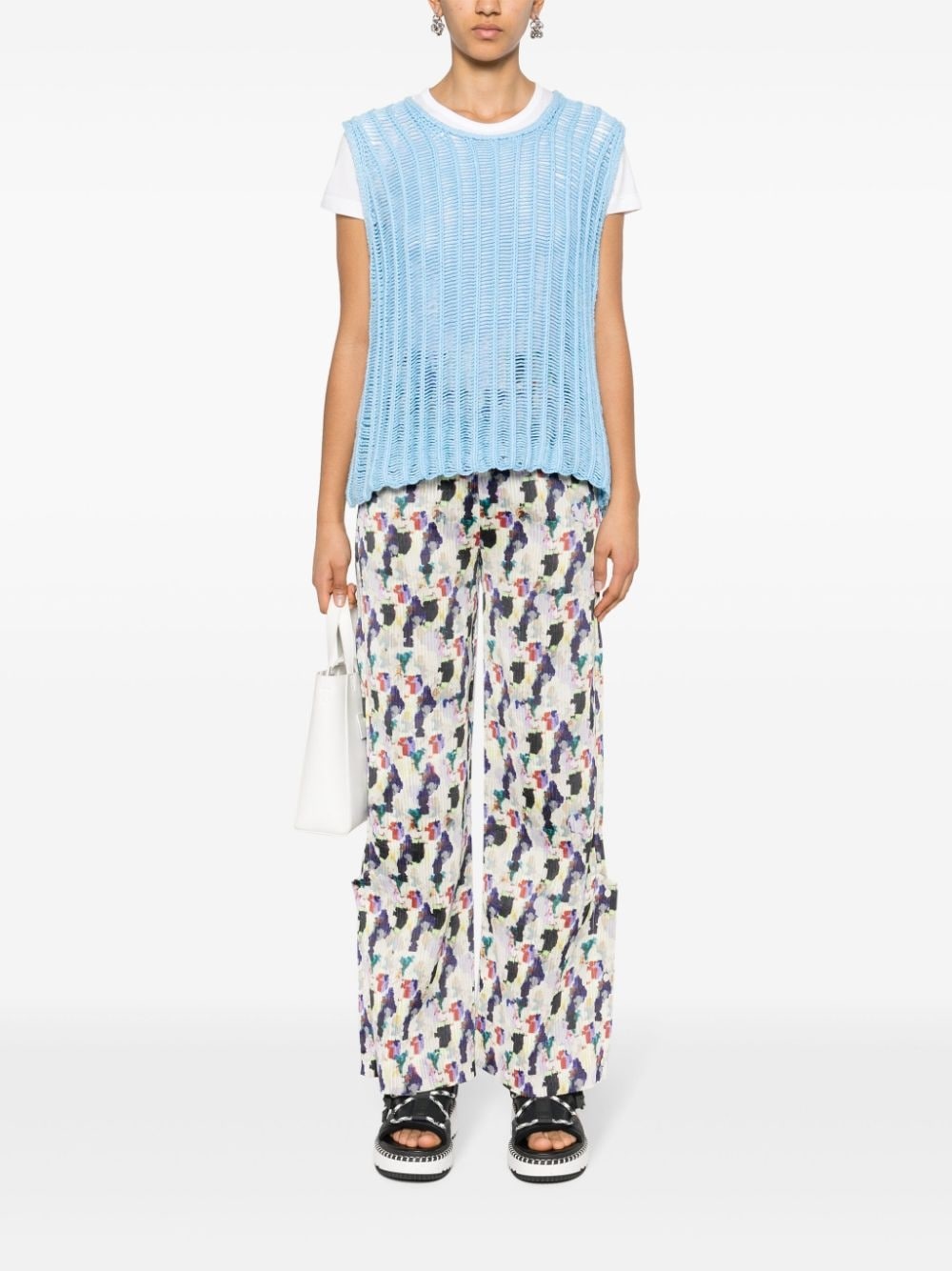 floral-print plissÃ© trousers - 2