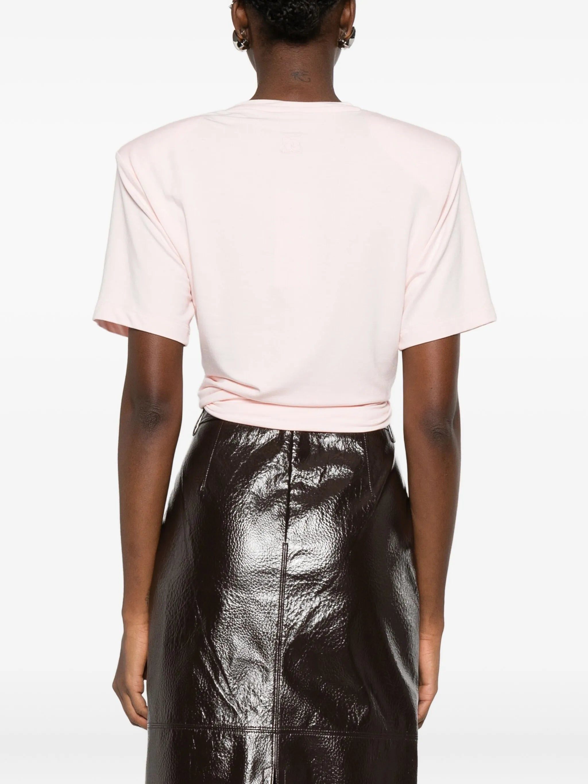 knotted front T-shirt - 4