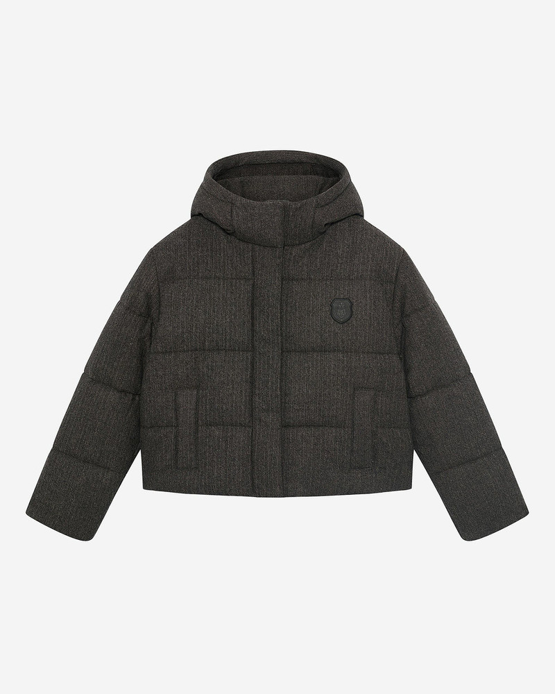 SHORT DARK GRAY WOOL DOWN JACKET 1