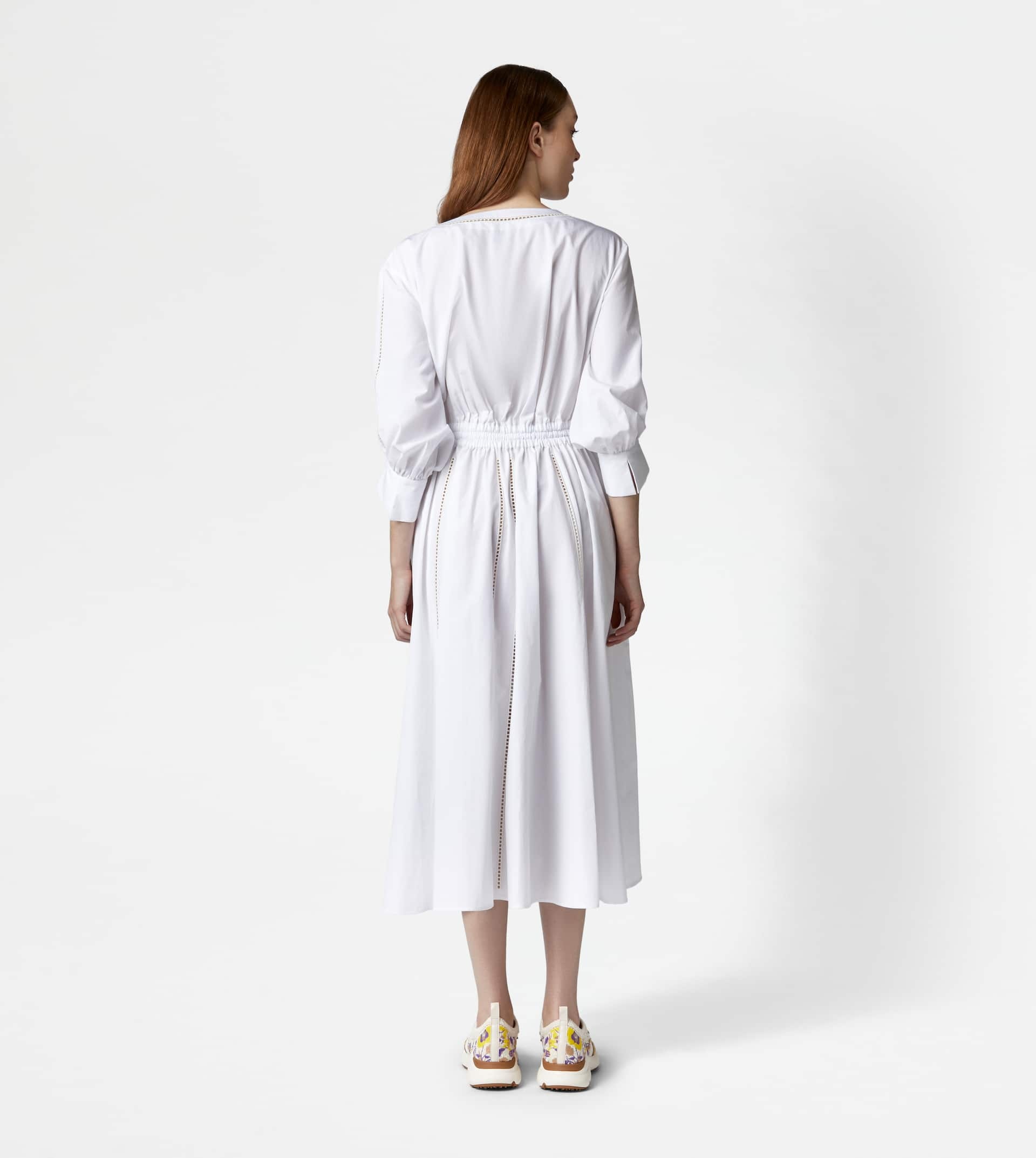 DRESS IN POPLIN - WHITE - 3