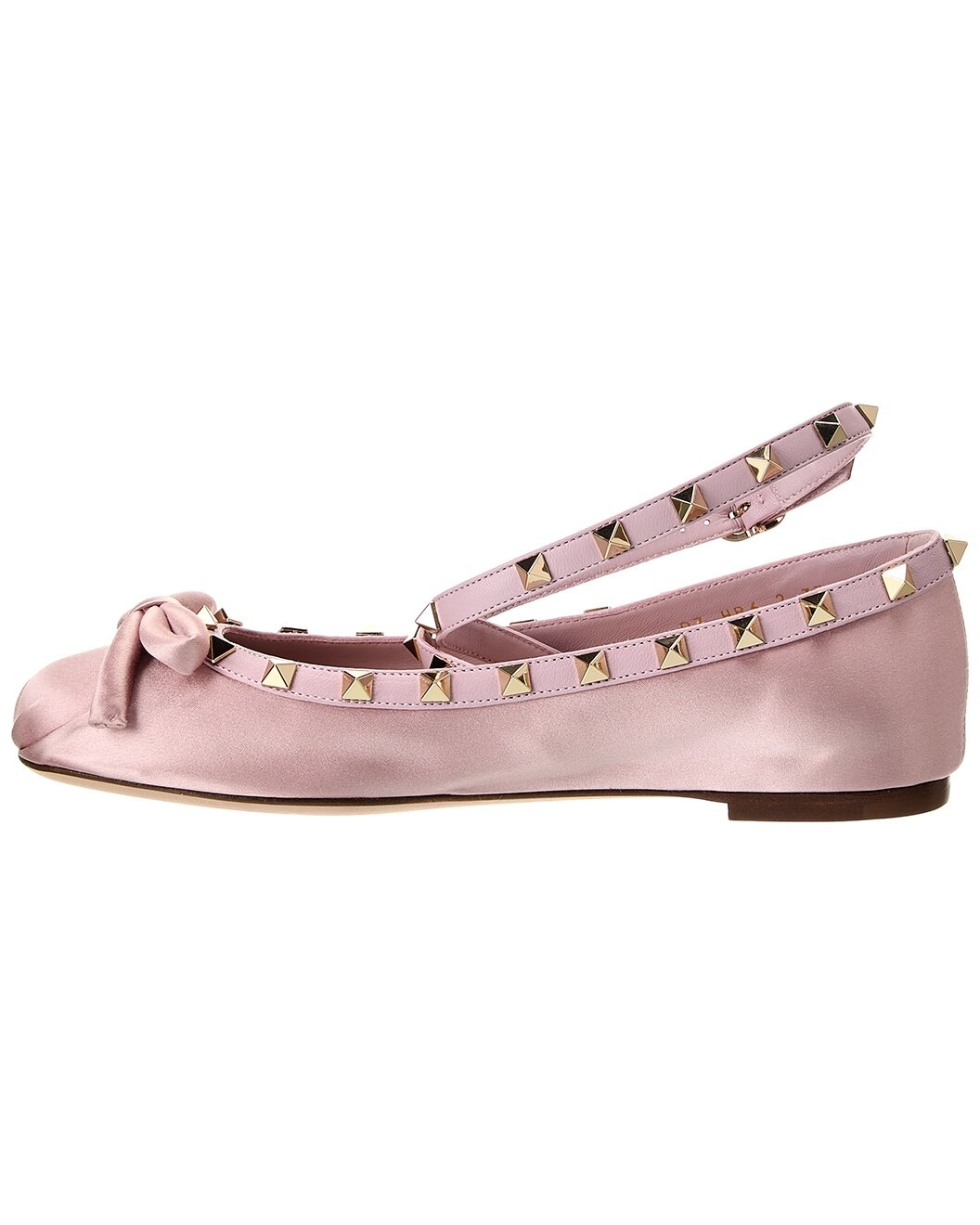 Valentino Rockstud Satin & Leather Flat - 2