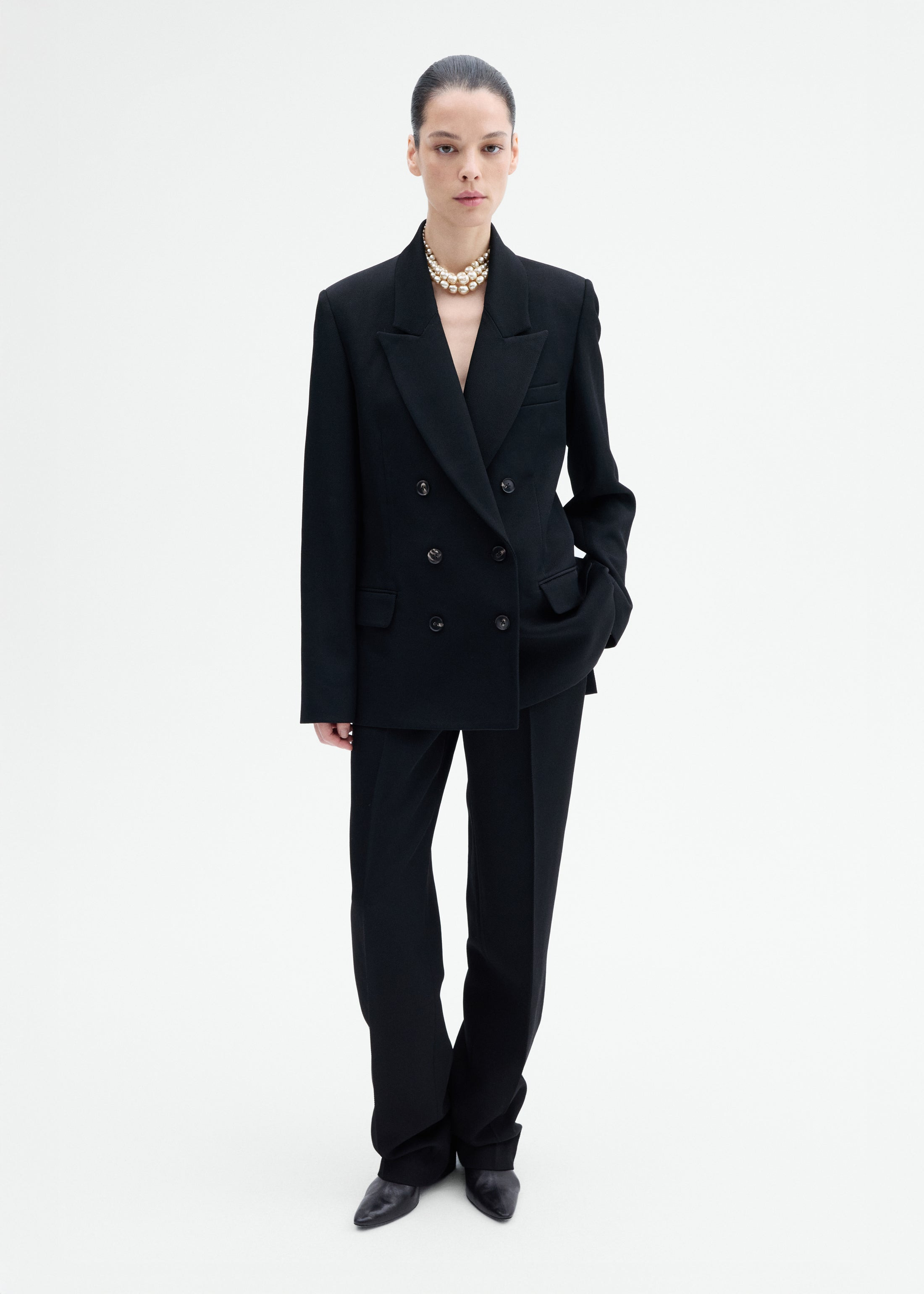 Textured Tuxedo Blazer in Virgin Wool - 3