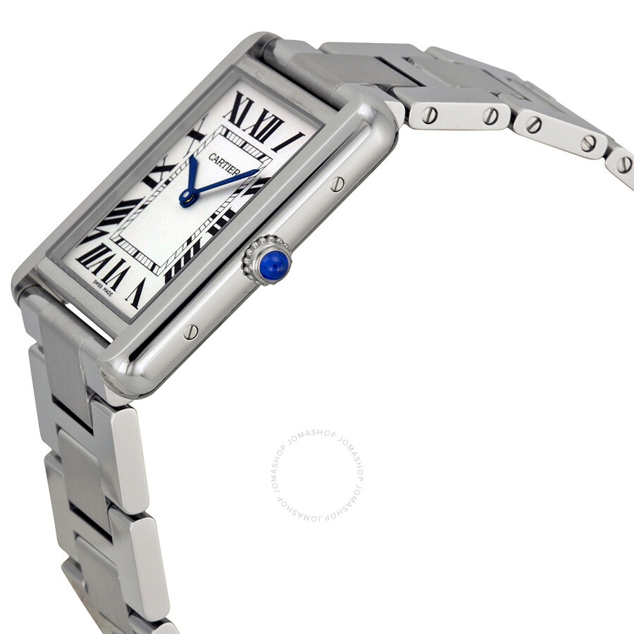 Pre-owned Cartier Tank Solo Pale Silvered Opaline Dial Men's Watch W5200014 - 2