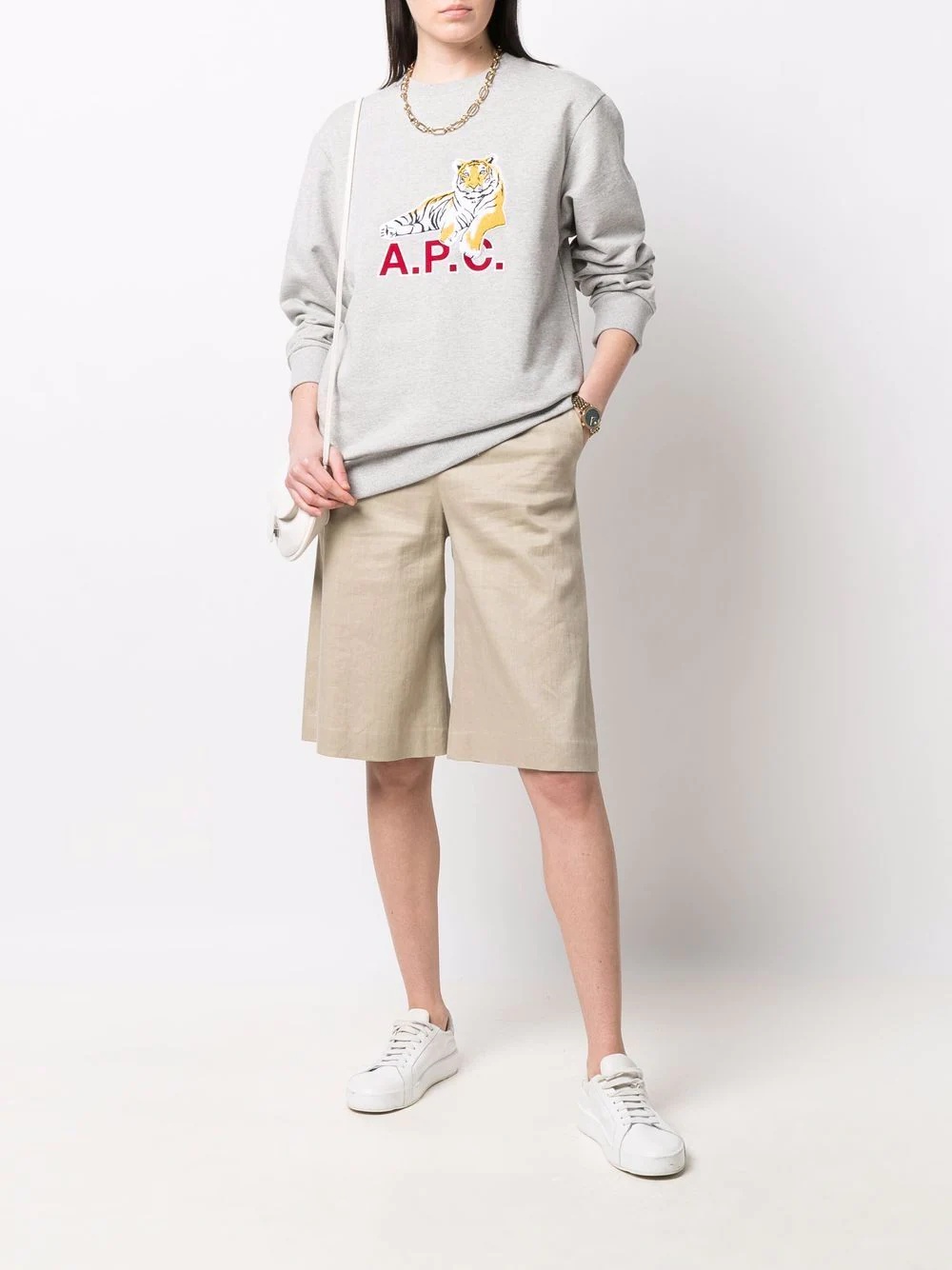 logo-print cotton sweatshirt - 3