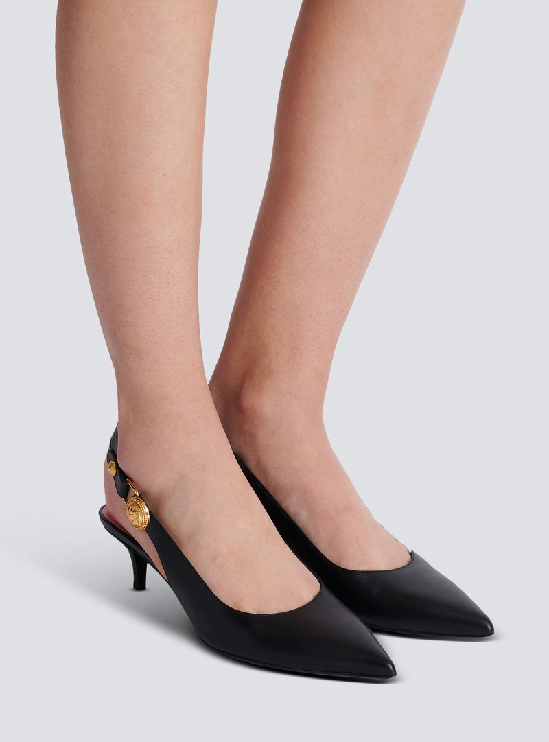 Balmain Eva kitten slingbacks in calfskin outlook