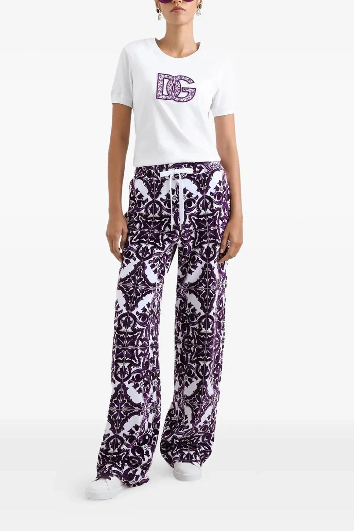 Dolce & Gabbana Women 'Maiolica' Logo Patch T-Shirt - 2