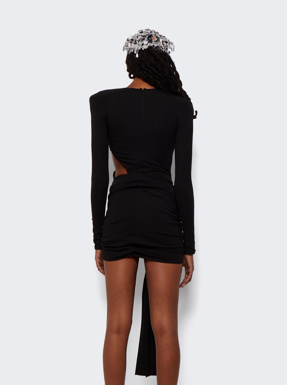 Cut Out Mini Dress With Ruching Black - 5