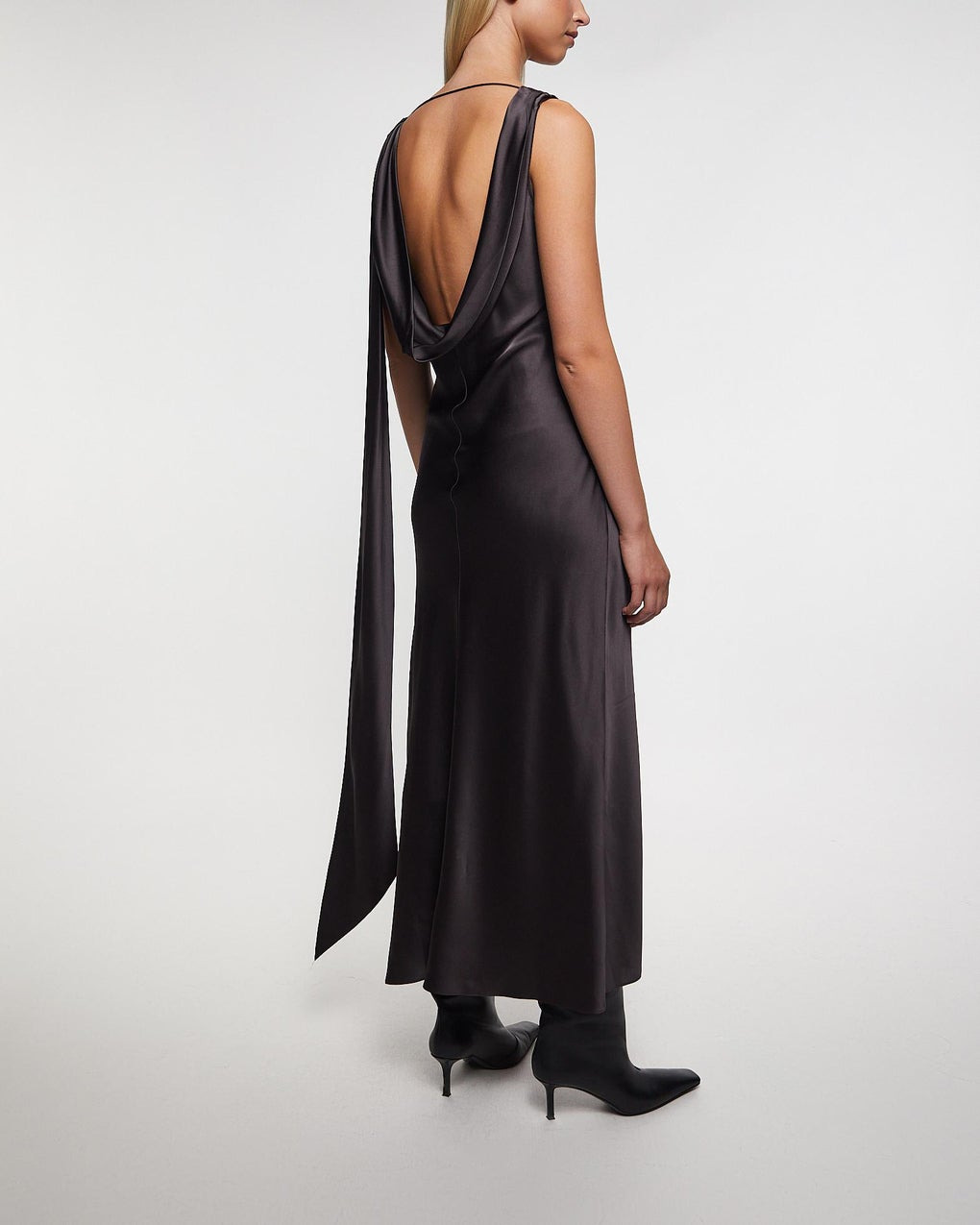 Dress Satin Midi Grey - 4
