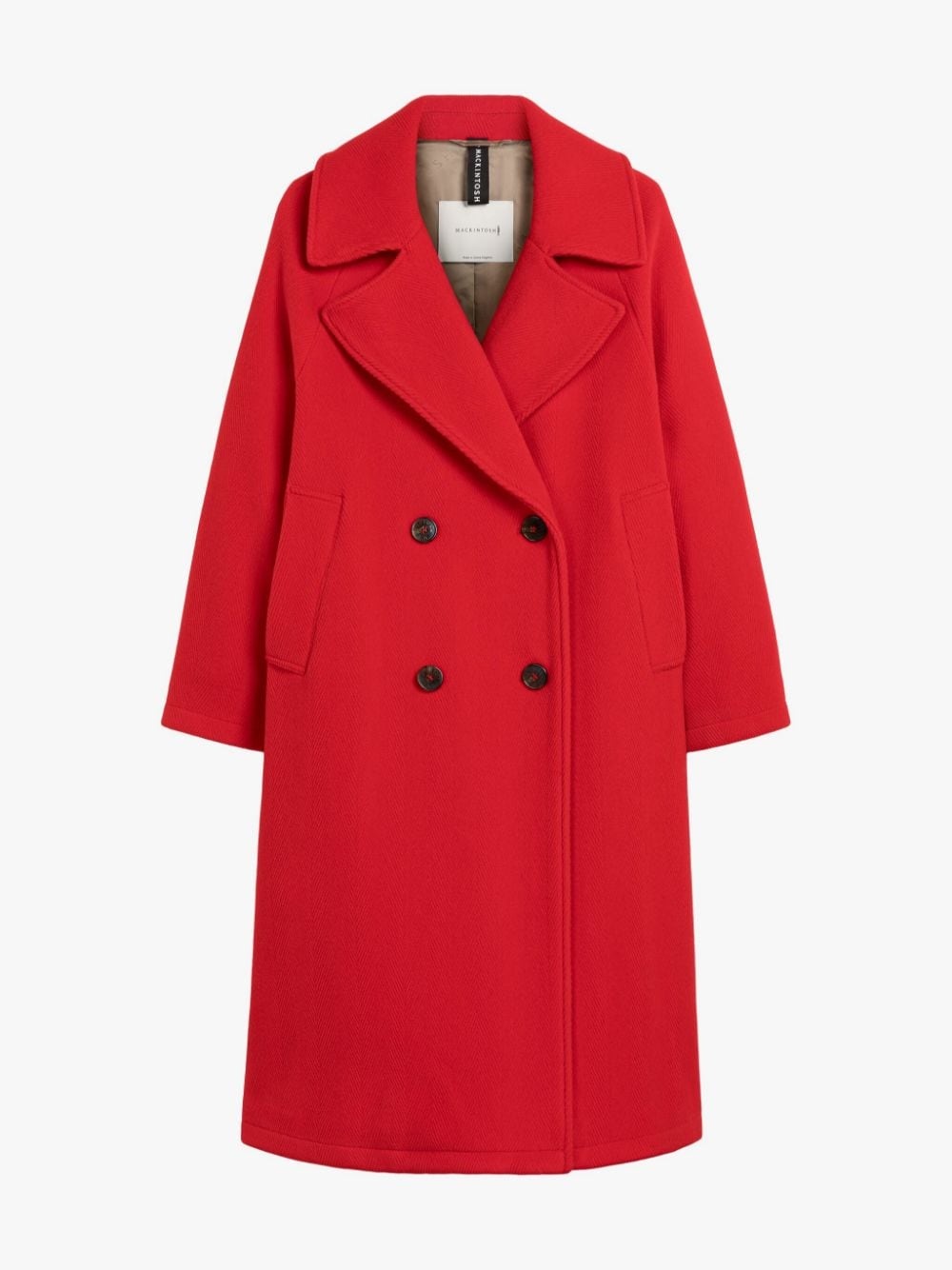 ROBINA RED VIRGIN WOOL BLEND DOUBLE BREASTED COAT - 1