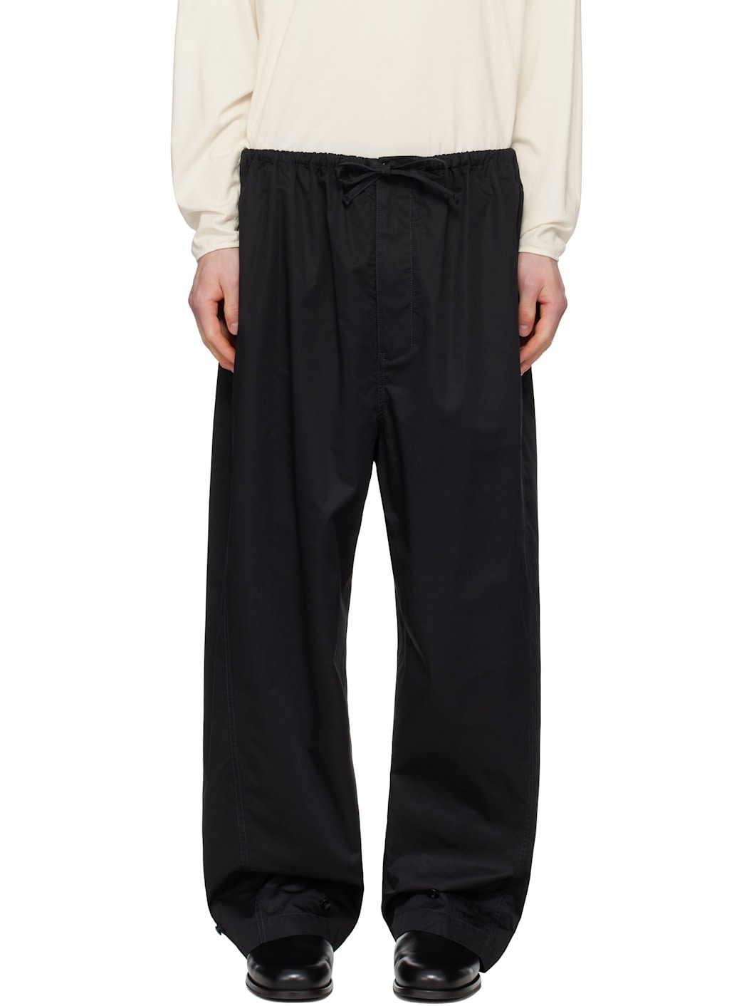 Black Twisted Over Trousers - 1