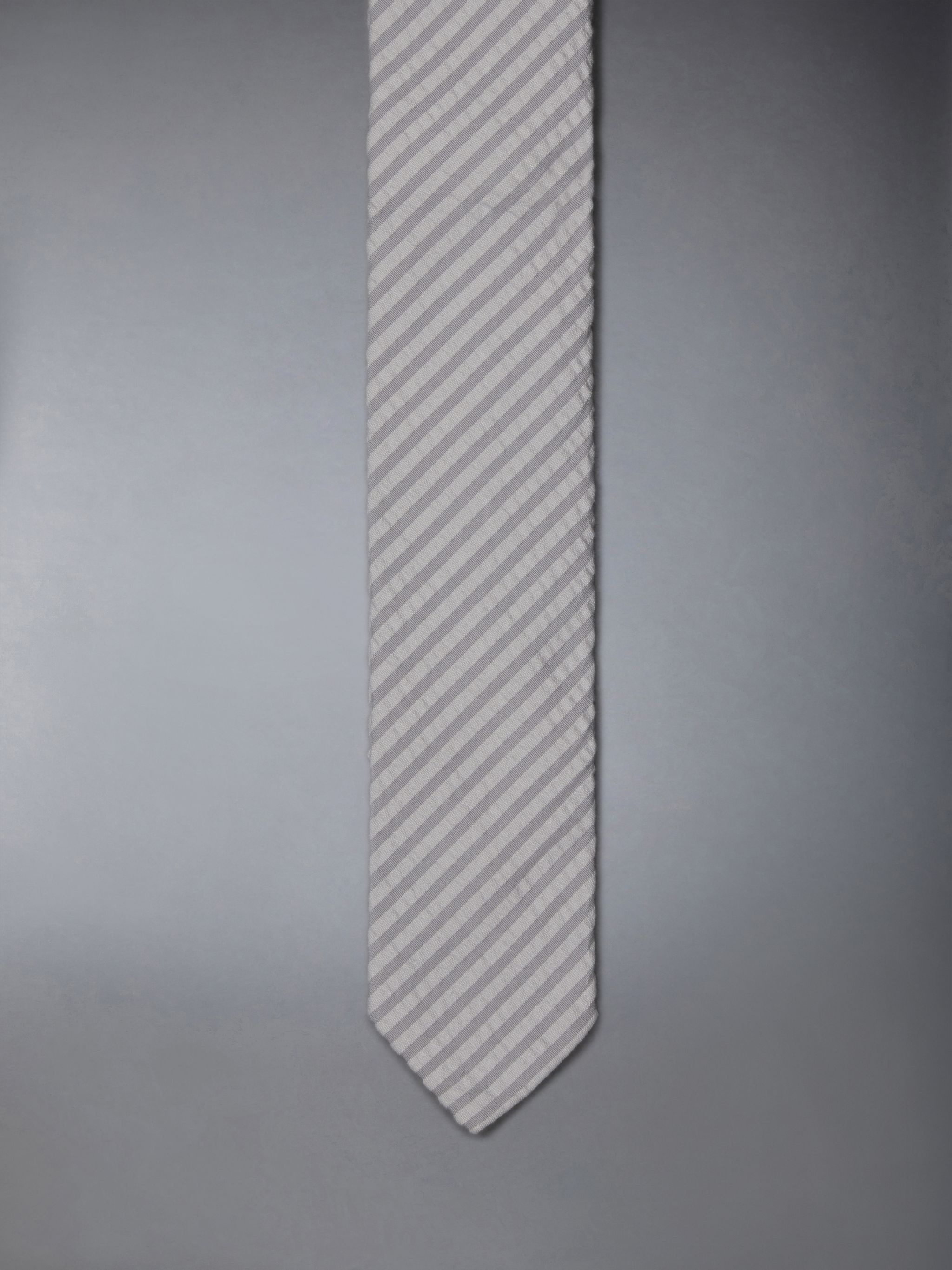 stripe seersucker-texture cotton tie - 4