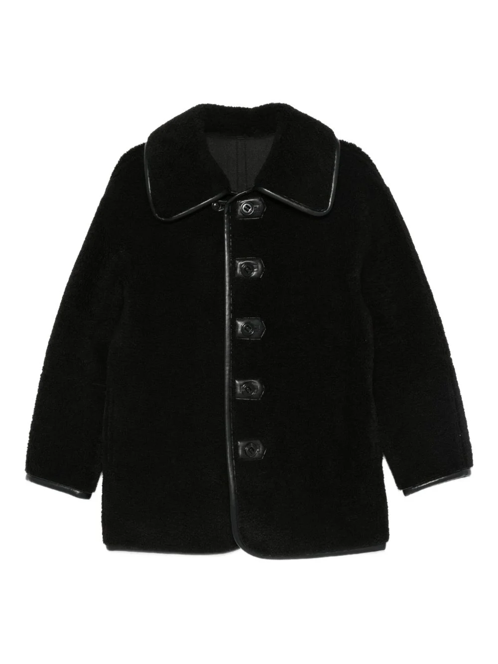 button-fastening teddy jacket - 1