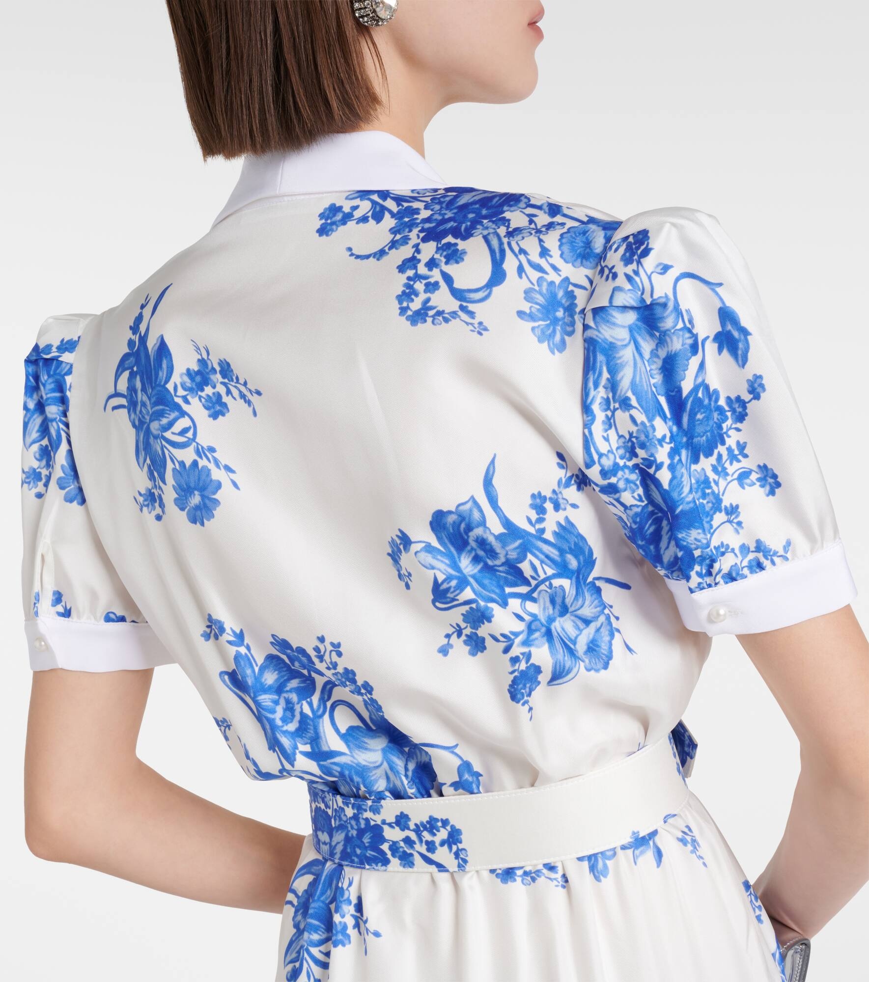 Floral silk midi dress - 6