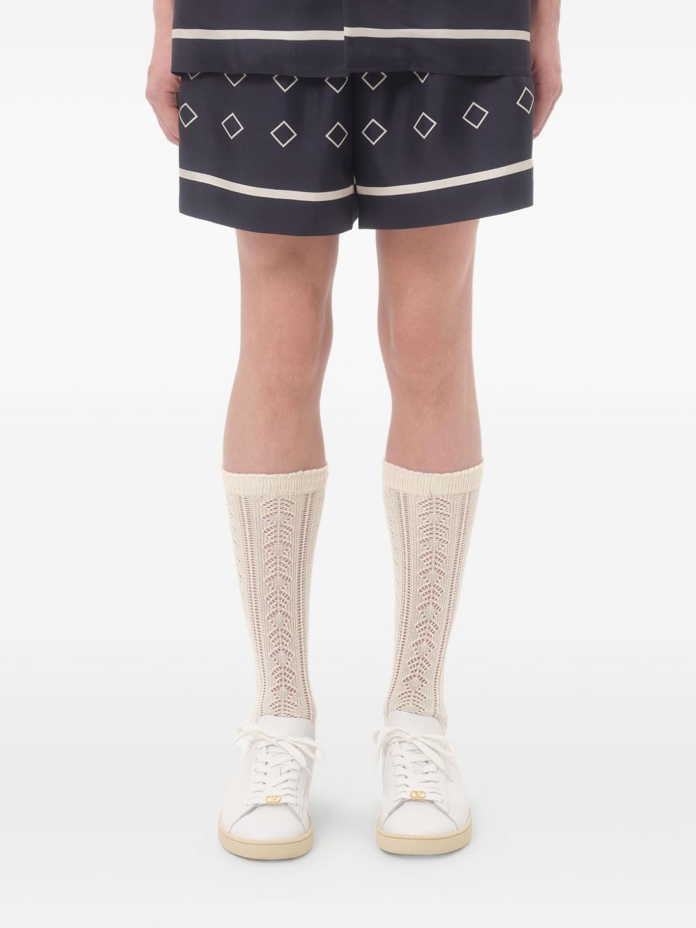 Opticool-print twill bermuda shorts - 3