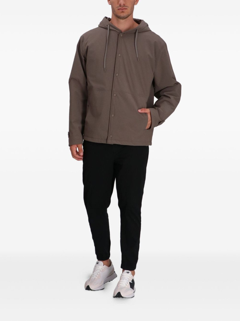 Herno hooded button-fastening jacket outlook