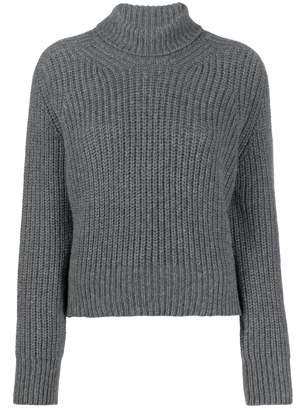 funnel neck ribbed jumper - 1