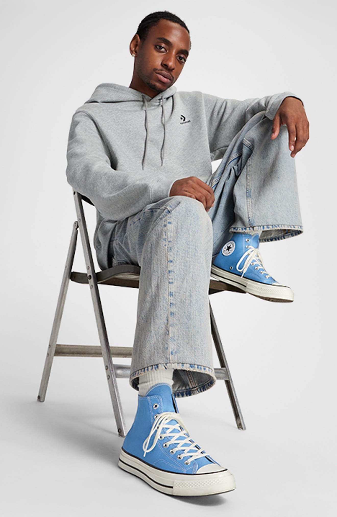 Converse Gender Inclusive Chuck 70 High Top Sneaker in Open Sky/Egret/Black at Nordstrom - 2