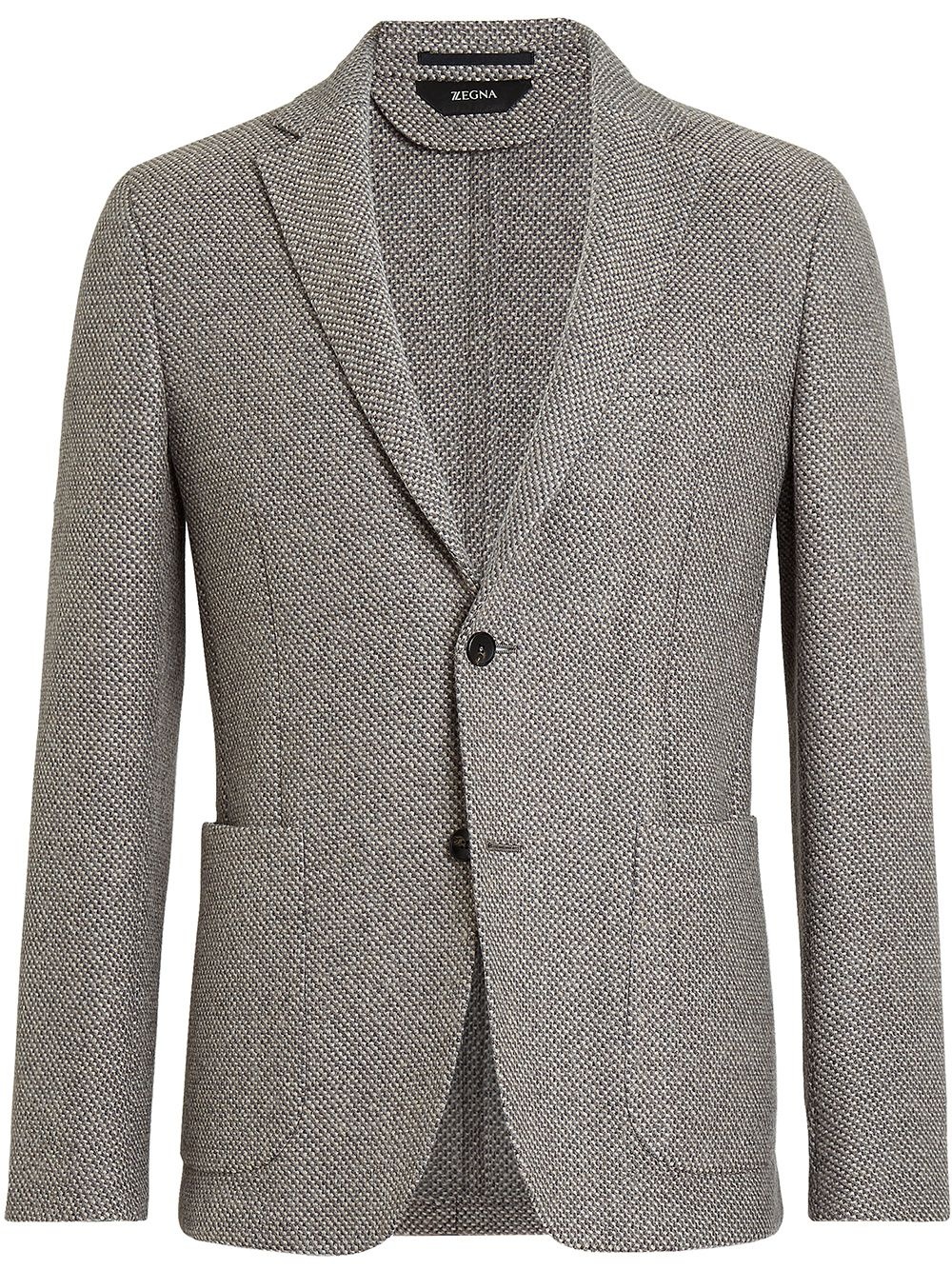 textured wool blazer - 1