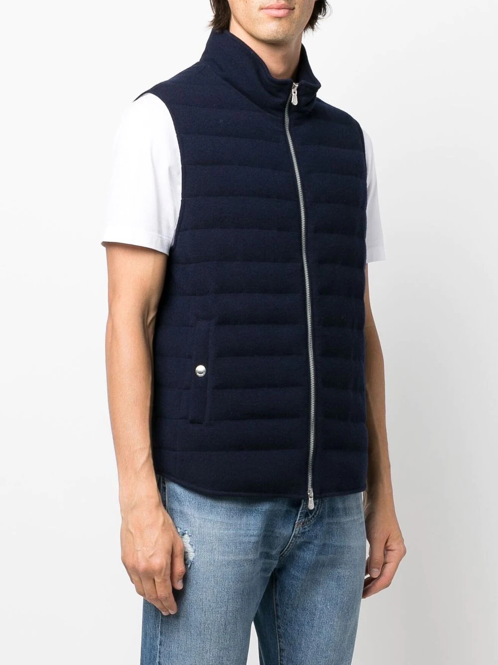 quilted zip-up gilet - 3