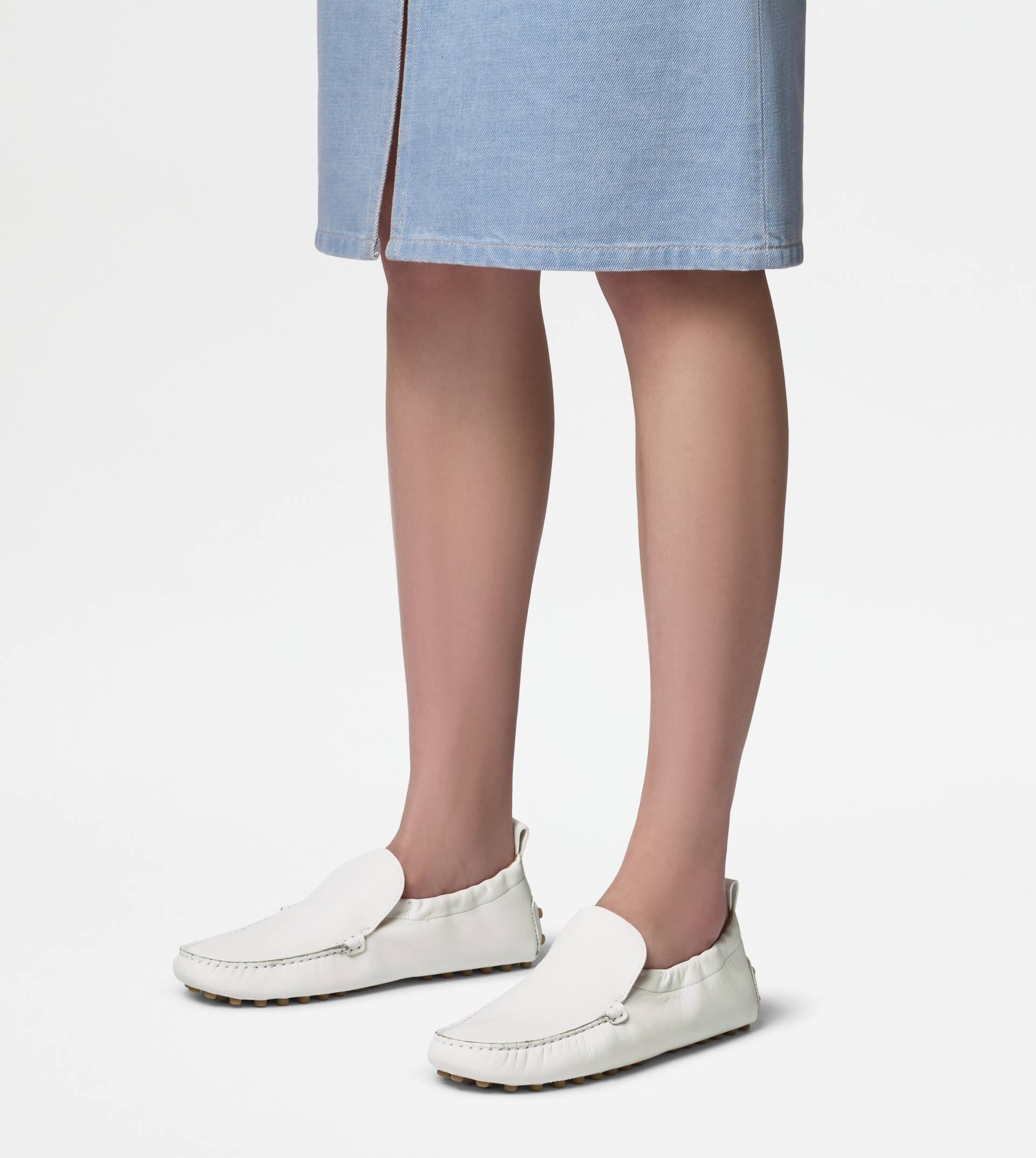 GOMMINO DRIVING SHOES IN LEATHER - WHITE - 7