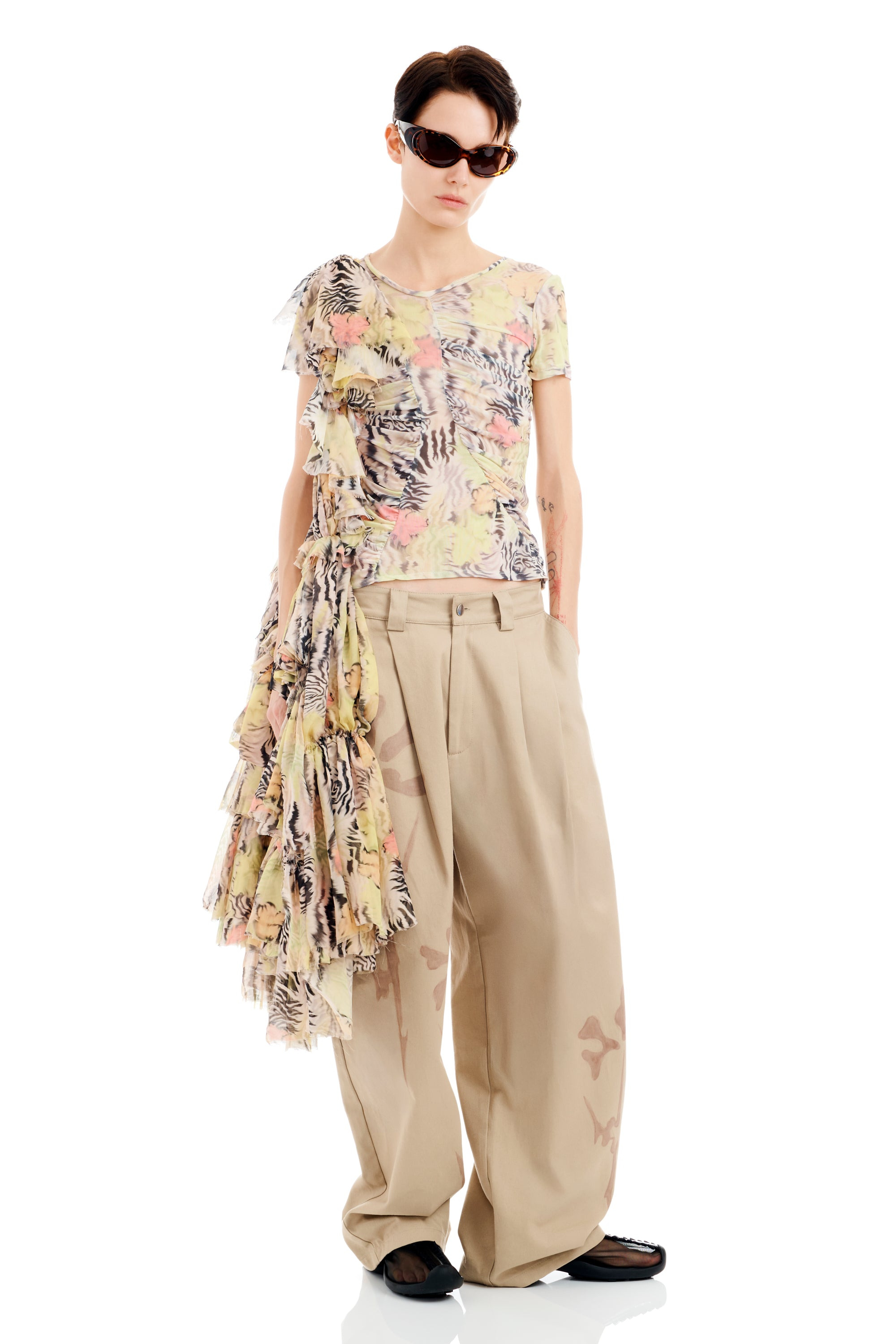 ZEBRA FLORAL SERPENTINE S/S TOP - 6