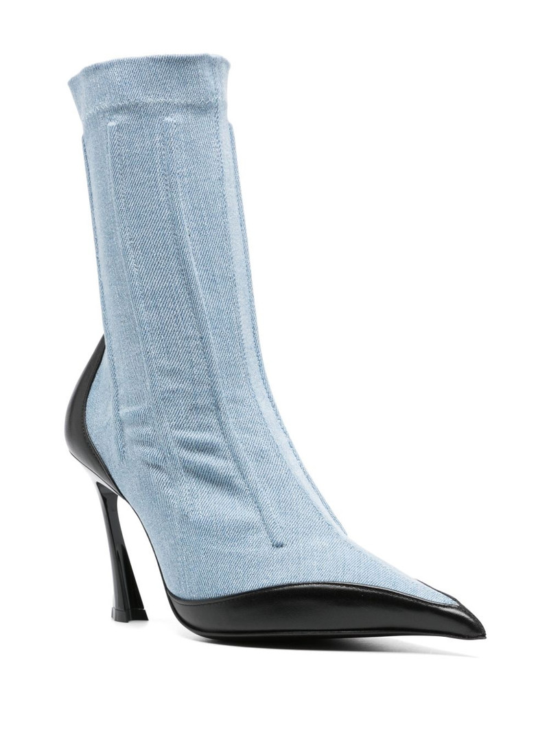 MUGLER 95mm denim boots outlook