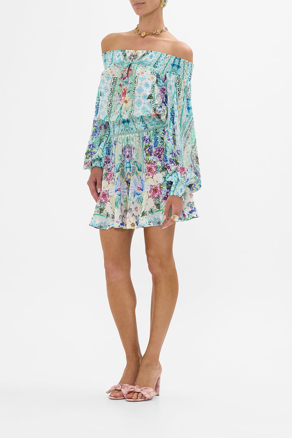 OFF SHOULDER SHORT DRESS - 4