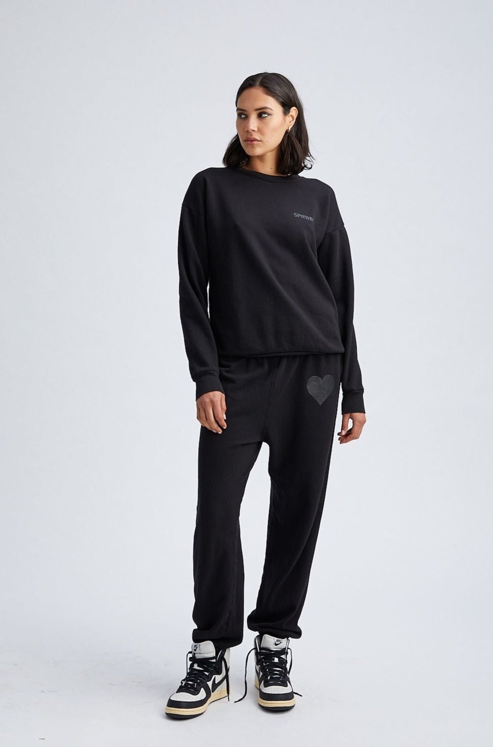 BLACK GLOSSY LOGO SWEATSHIRT - 2
